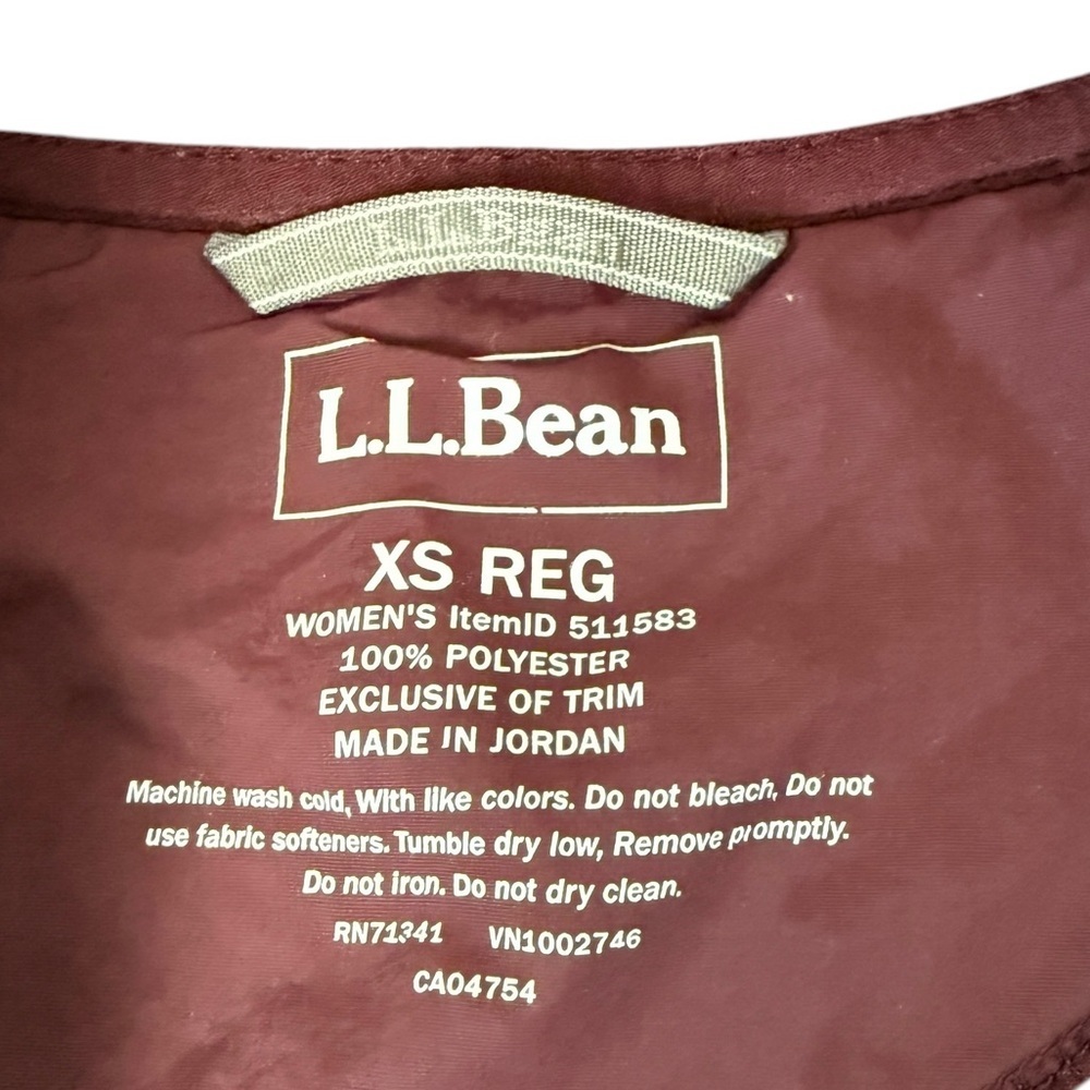 LL Bean Women’s Jacket Sweater Fleece Full-Zip XSmall Mauve Maroon Zip Pockets - Picture 3 of 9